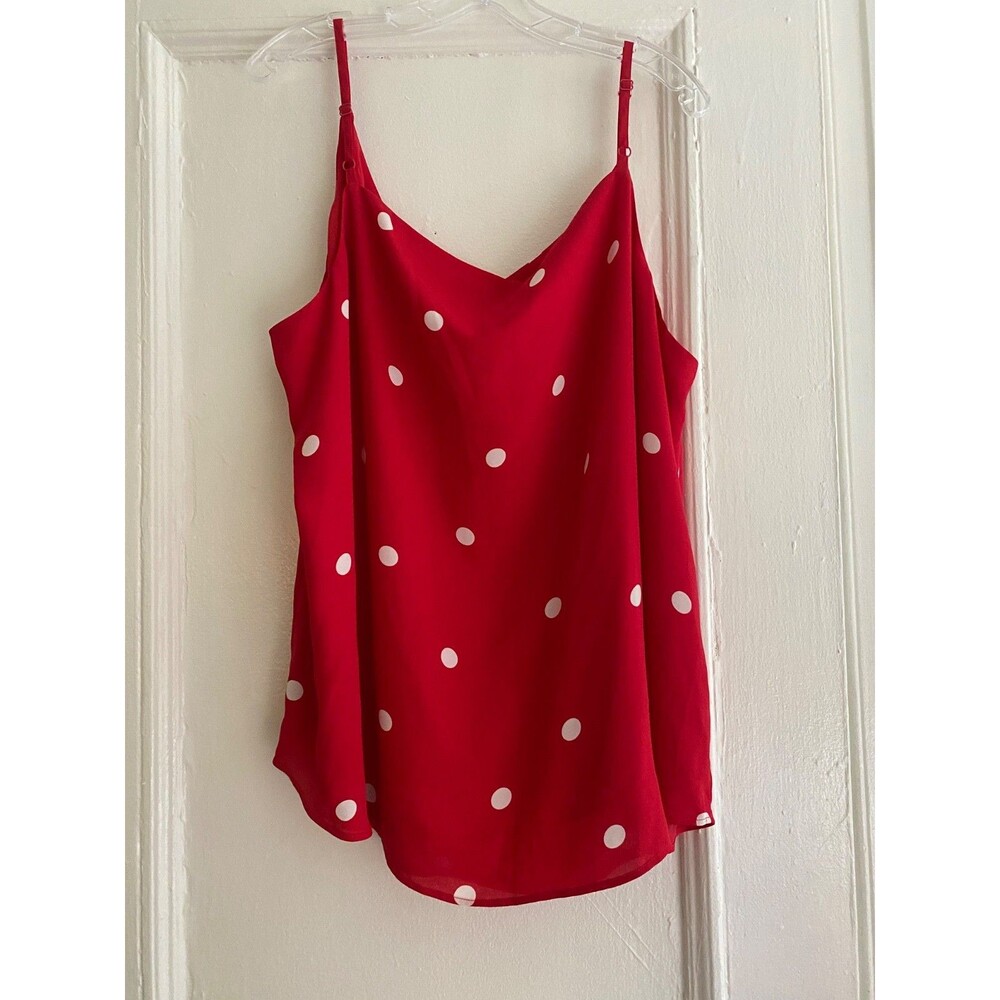Loft PLUS Red Polka Dot Chiffon V-Neck Camisole Tank Top. Size 20. NEW WITH TAGS - Picture 3 of 7